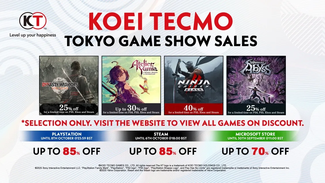 KOEI TECMO EUROPE slavi Tokyo Game Show 2025 uz popularne naslove na sniženju