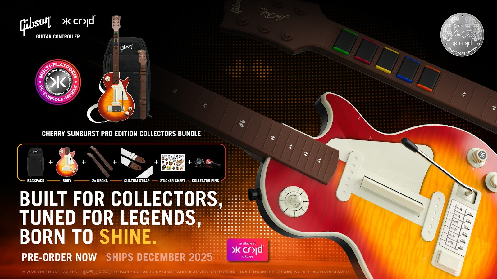 Krenula isporuka CRKD Gibson® Les Paul® Cherry Sunburst Pro Collector’s Edition Bundle paketa