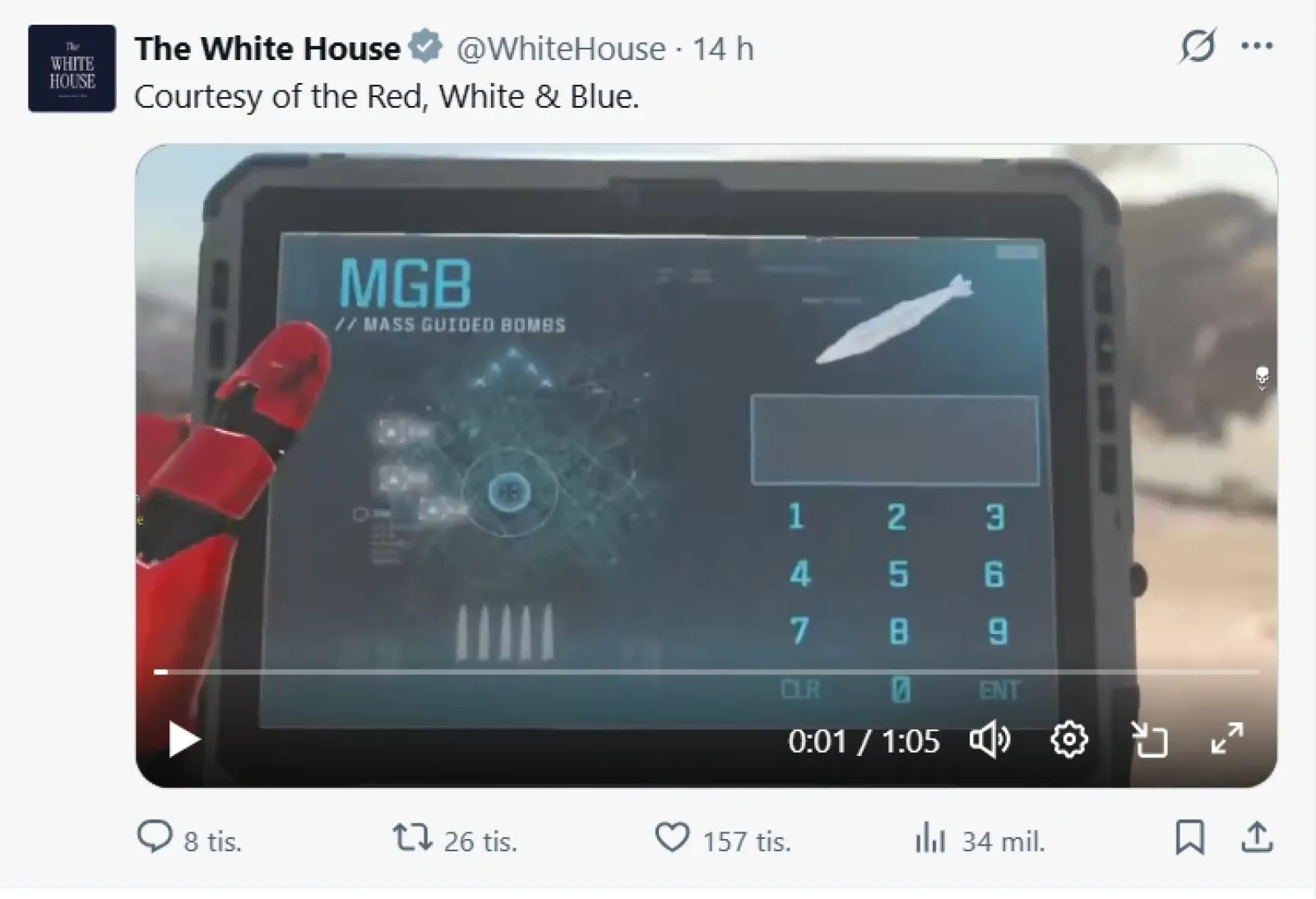 The White House uses Call of Duty footage in a video about the war in Iran.
