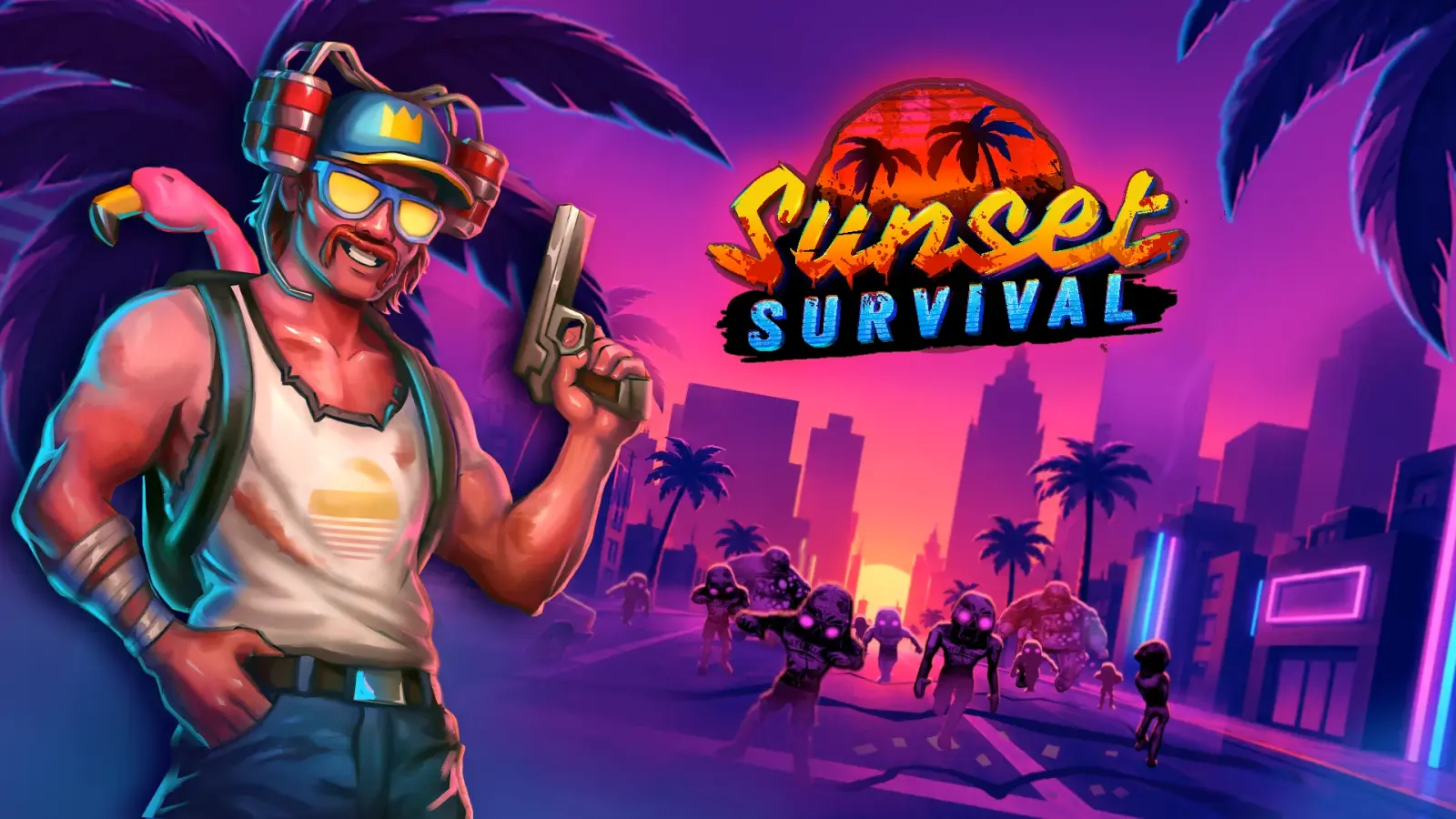 Sunset Survival: Miami is a new Croatian top-down PvE extraction shooter with zombies.