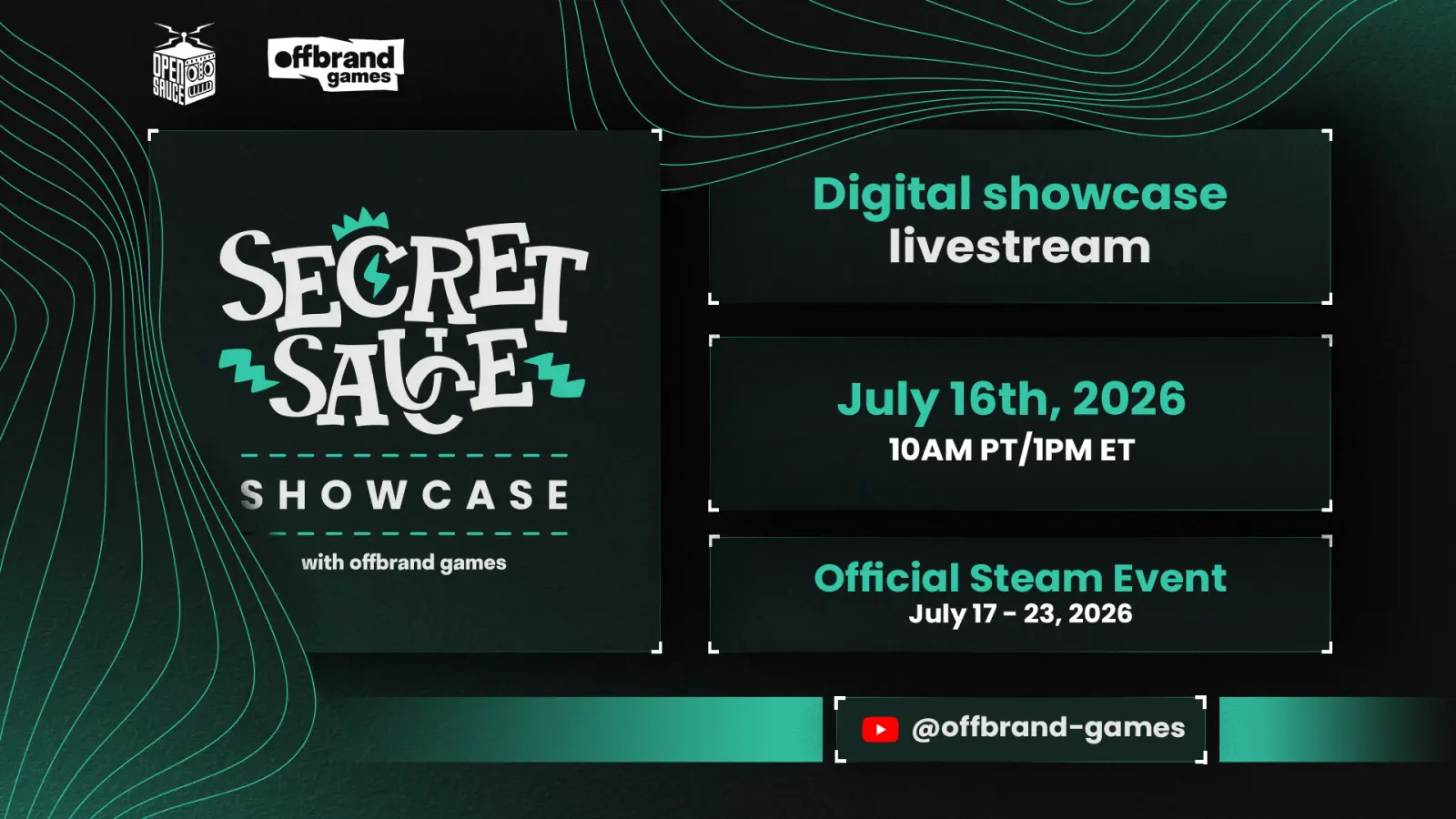 Secret Sauce Showcase is returning on July 16, 2026, with over 70 indie games