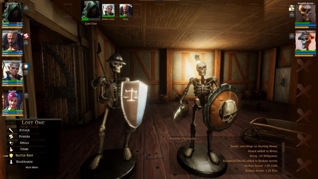 Screenshots of combat in the game