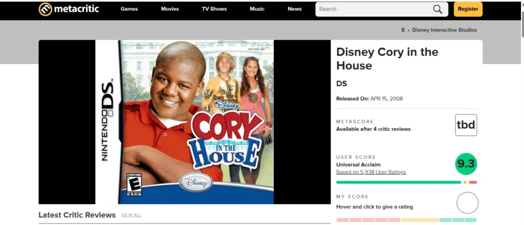 Metacritic Cory in the House
